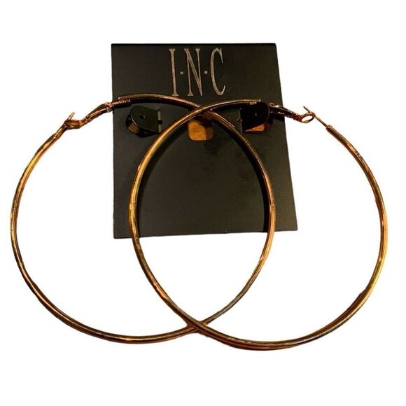 NWT INC Extra-Large Thin Hoop Earrings, 3.15 inch - Picture 3 of 4